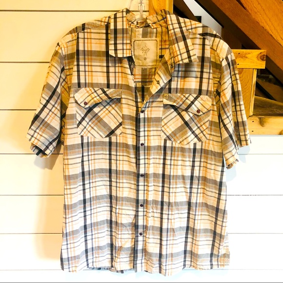 Prana flannel Pearl snap mens large shirt - Picture 1 of 5